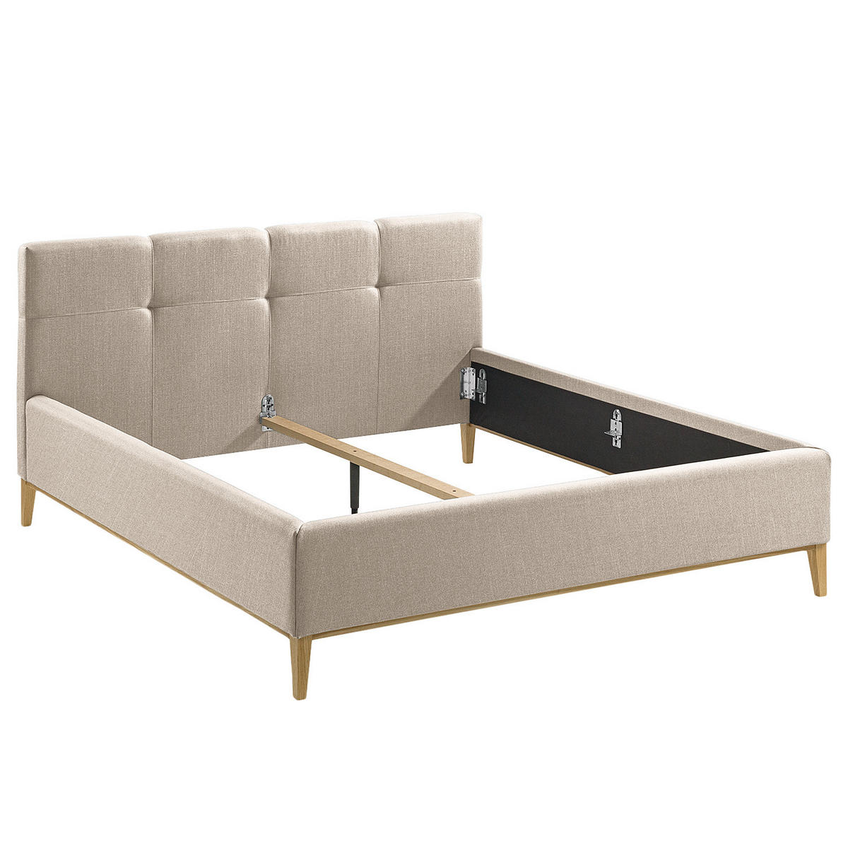 POLSTERBETT - Grau, Textil (140/200cm) - home24