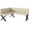 ECKBANK PETER_X - Beige, Leder (128/168cm) - Meblini