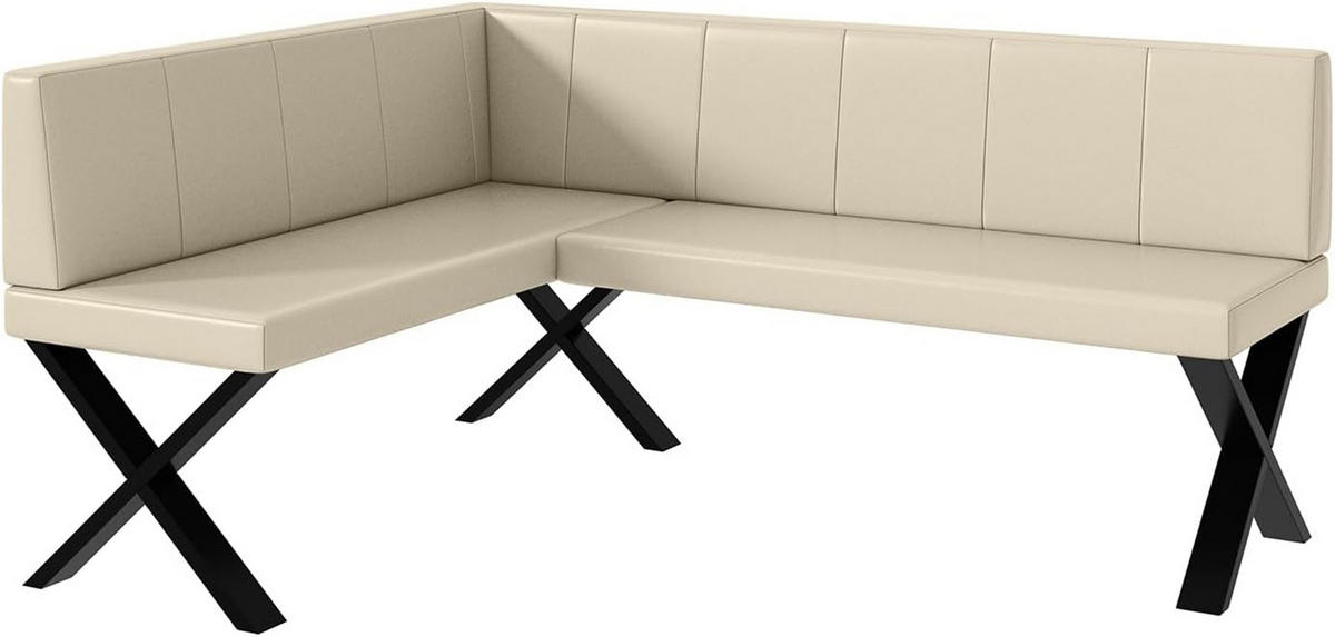 ECKBANK PETER_X - Beige, Leder (128/168cm) - Meblini