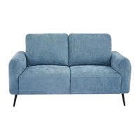 SOFA - 2 Personen - stoff - blau Letrosa - Blau, Textil/Metall (157/86/88cm) - Vente-Unique