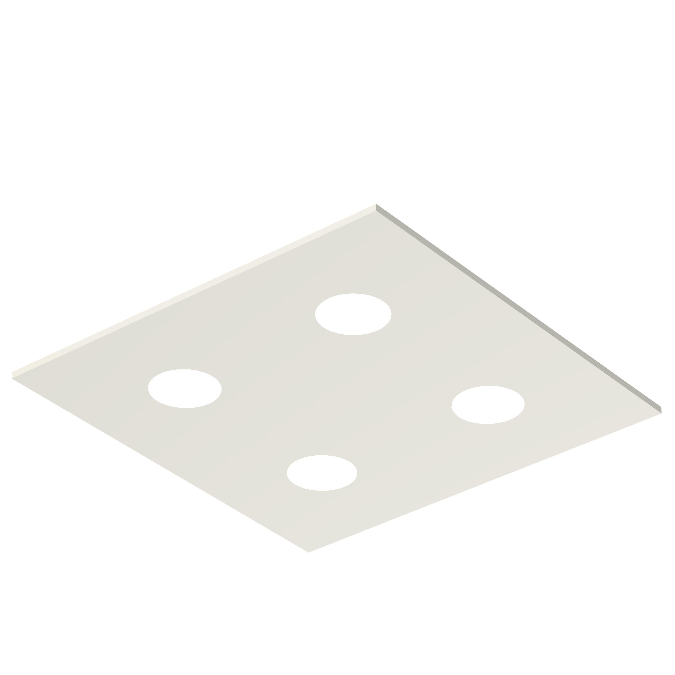 DECKENLEUCHTE - Weiß Hochglanz, Metall (40/40/4cm) - Lumicom