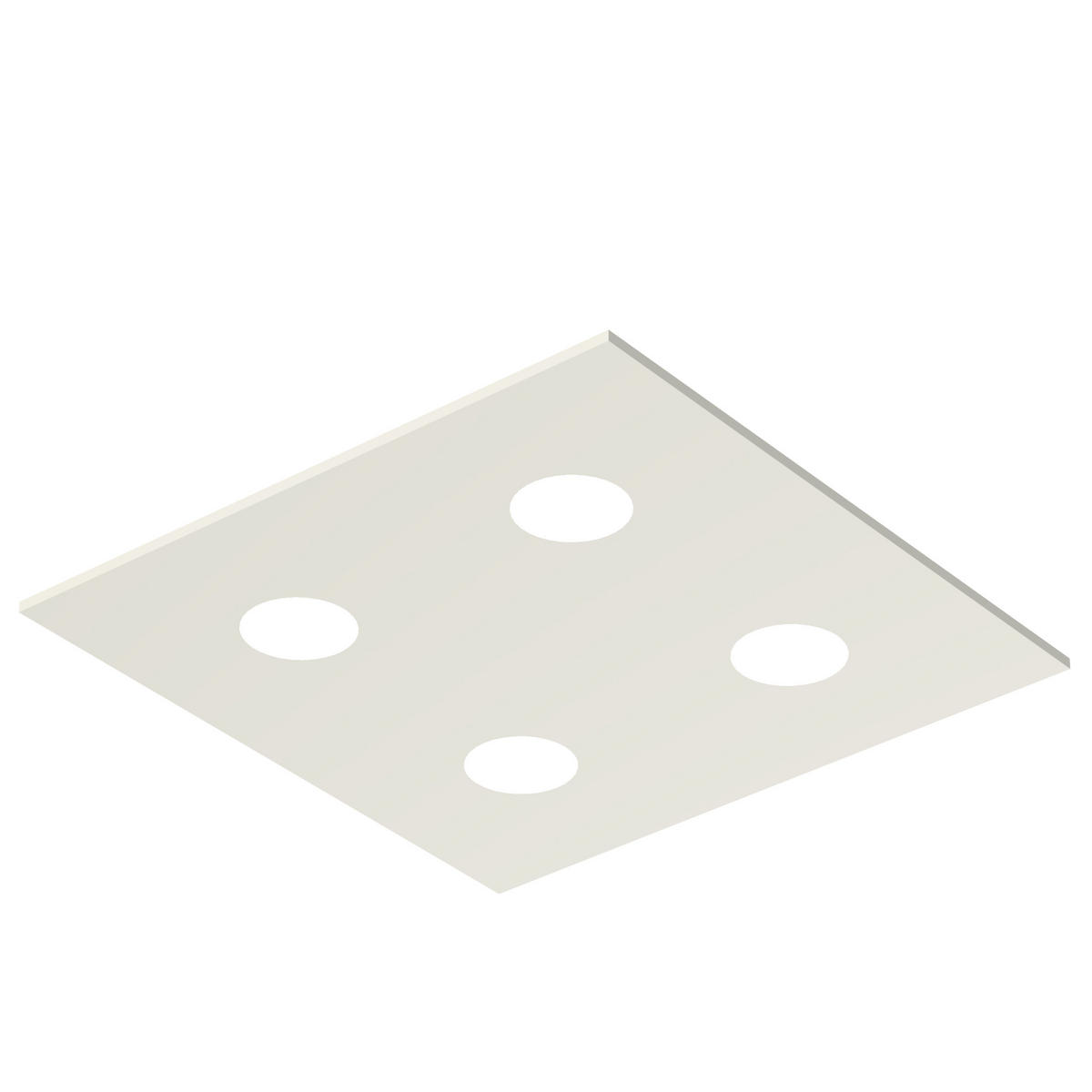 DECKENLEUCHTE - Weiß Hochglanz, Metall (40/40/4cm) - Lumicom