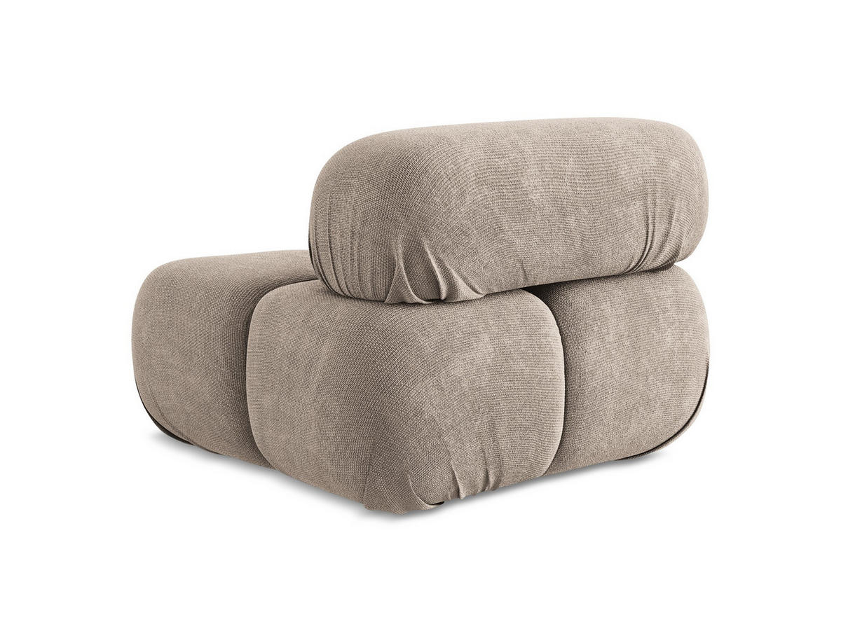 SESSEL Chenille Stoff Beige - Beige/Schwarz, Kunststoff/Textil (96/70/95cm) - Makamii