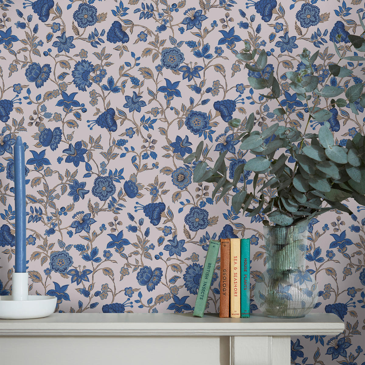 VLIESTAPETE Scot Blumen 1000x52cm - Blau, Papier/Kunststoff (52/1000cm) - Joules