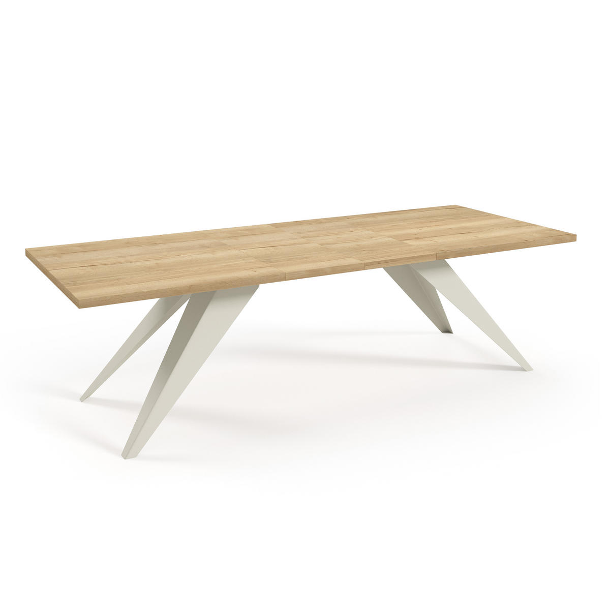 ESSTISCH Vivo, Rechteckiger Tisch mit Ausziehfunktion, 160-260x90 cm, Kaschmir+eiche Halifax - Kaschmir/Eichefarben, Metall (160/90/76cm) - Beautysofa