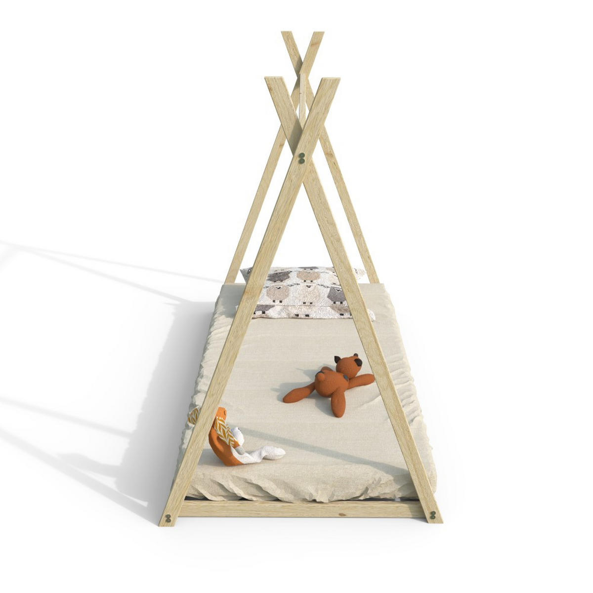 HAUSBETT SIOUX mit Lattenrost / Hausbett 90x190 Natural - Naturfarben, Holz (90/190cm) - Weber Industries