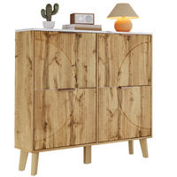 SCHUHSCHRANK 4 Türen Holzoptik Marmorplatte - Naturfarben, Holz (105/95.5/24cm) - LEBENLANG