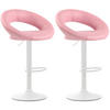 BARHOCKER 2er Set Mekim Kunstleder Pink Weiß - Pink, Leder/Metall (53/80/47cm) - DELUKE