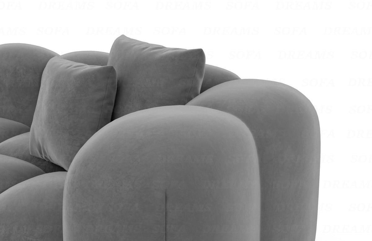 WOHNLANDSCHAFT Cloud Dunkelgrau Samtstoff - Dunkelgrau, Kunststoff (314/72/184cm)