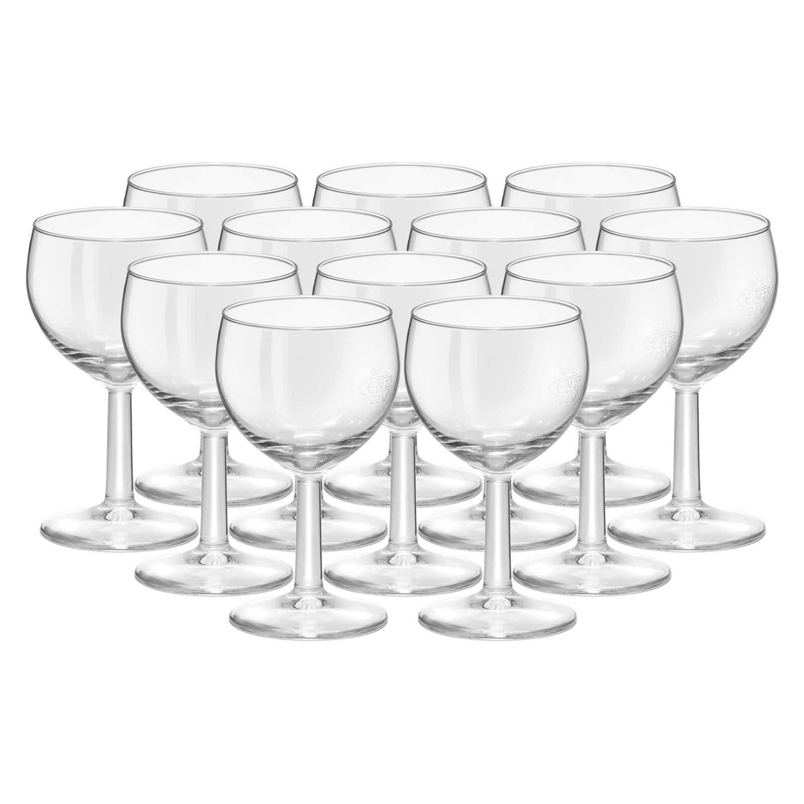 WEINGLÄSER GEEICHT Ballon Profi transparent 0,1 l 12er Set - Transparent, Glas (0.19L) - Van Well