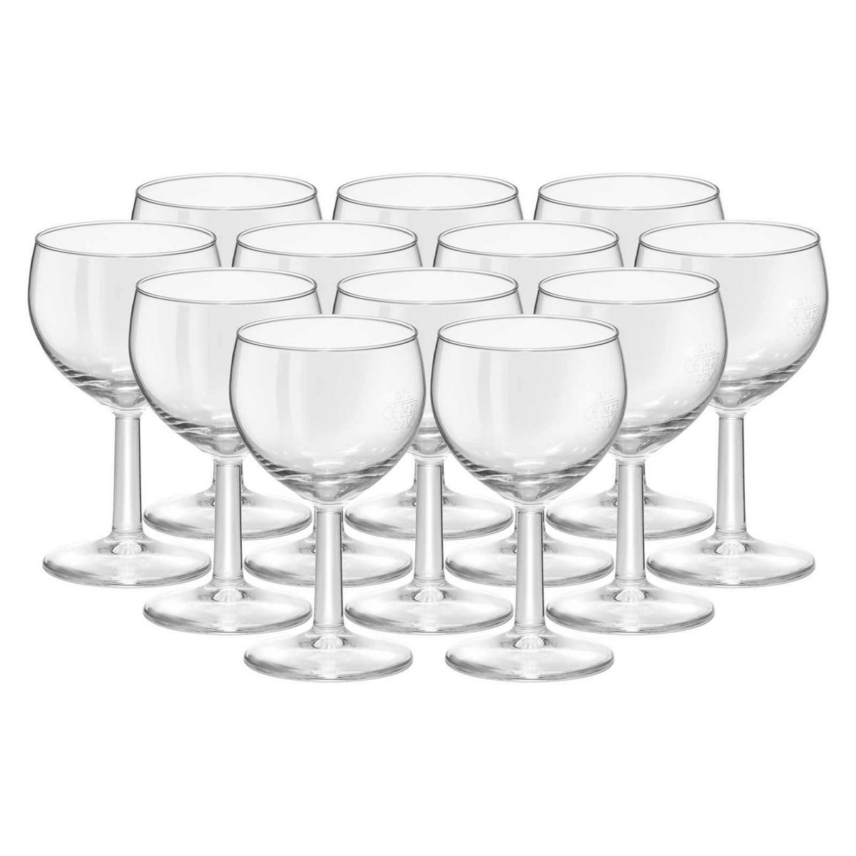 WEINGLÄSER GEEICHT Ballon Profi transparent 0,1 l 12er Set - Transparent, Glas (0.19L) - Van Well