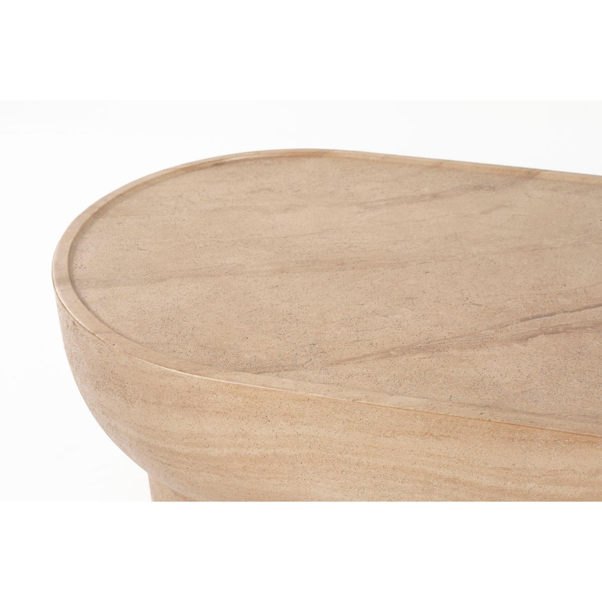 COUCHTISCH Noble Oval Beige - Beige, Stein (100/50/35cm) - Zuiver