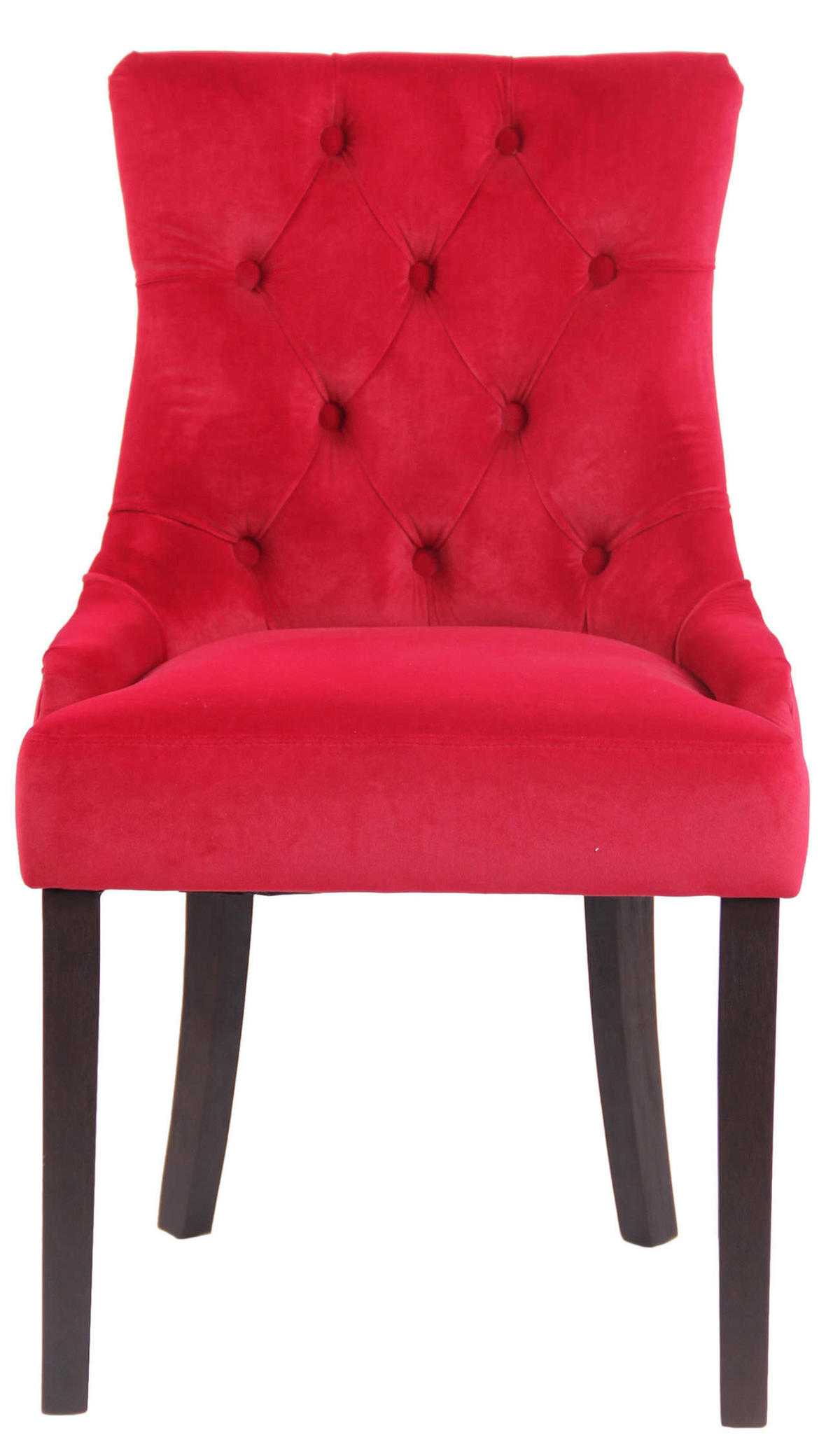 ESSZIMMERSTUHL Aboli Samt, antik Rot - Dunkelbraun/Rot, Holz/Textil (55/92/58cm) - TPFLiving