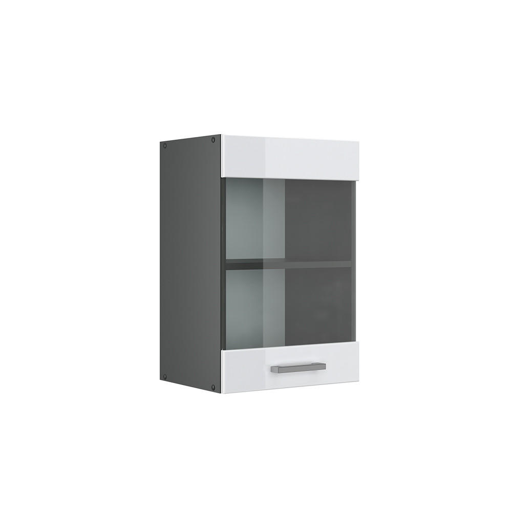KÖKSGLASSKÅP R-Line Vit högblank 40 cm Vit högglans, Antracit 60/40/31 cm