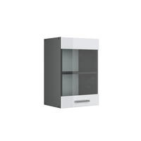 KÜCHENGLASSCHRANK R-Line Weiß Hochglanz 40 cm - Weiß Hochglanz/Anthrazit, Holzwerkstoff (40/60/31cm) - Vicco