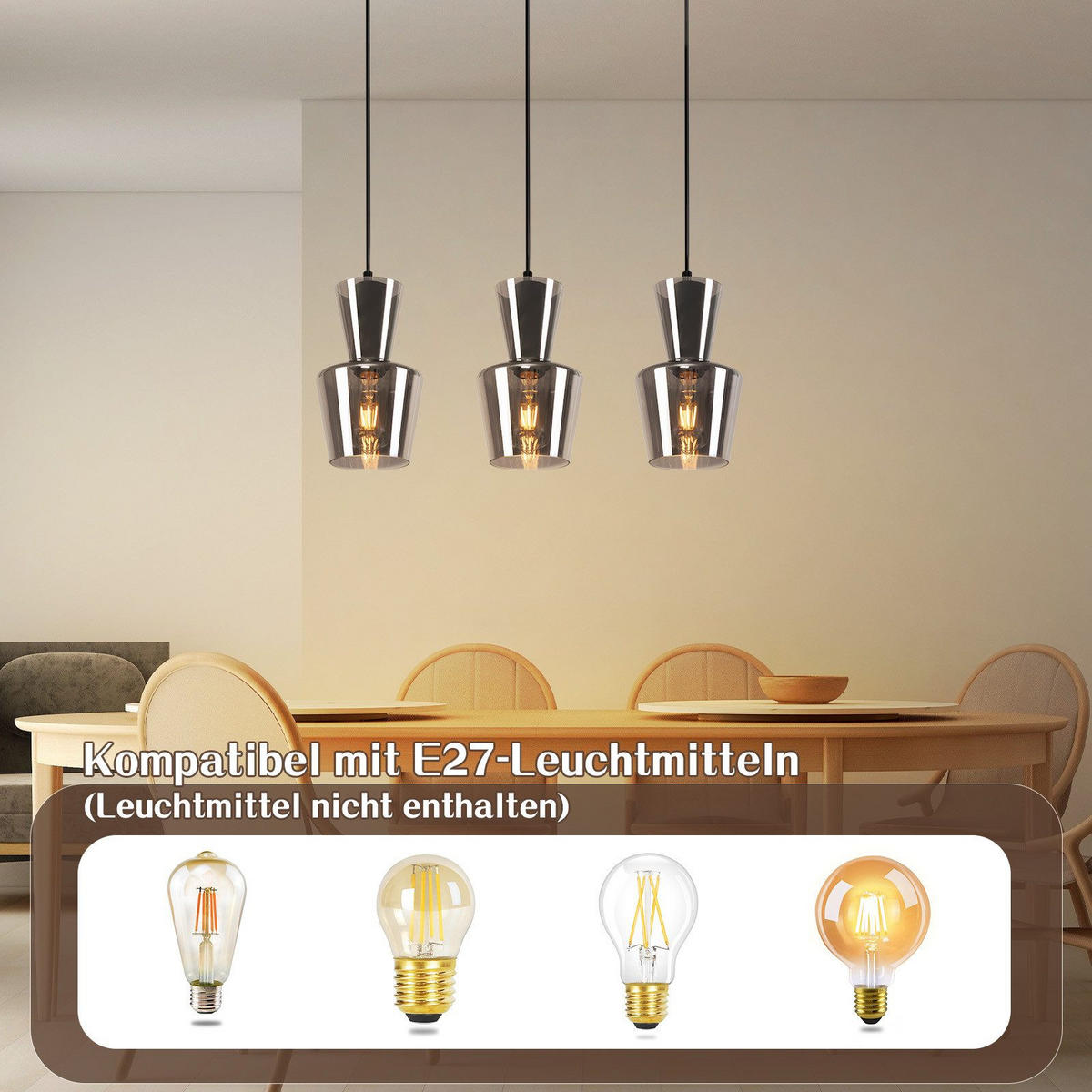 HÄNGELEUCHTE Fyxxu 15.0/150.0/56.0 cm - Grau, Glas (56/15/150cm) - ZMH