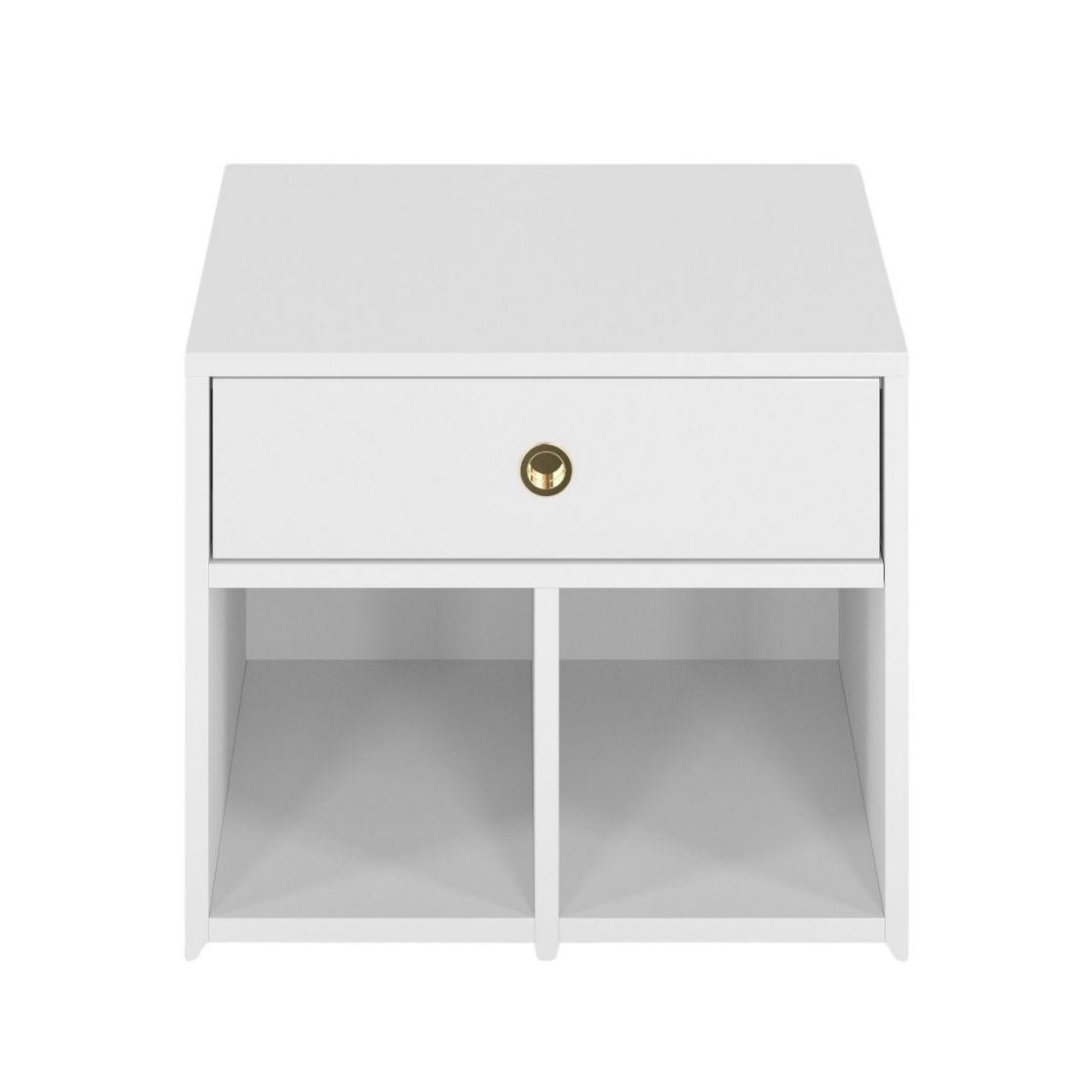 SCHRANK Mirage, mit goldenem Griff, Weiß - Weiß, Holzwerkstoff (54.1/40/46.2cm) - Dancan