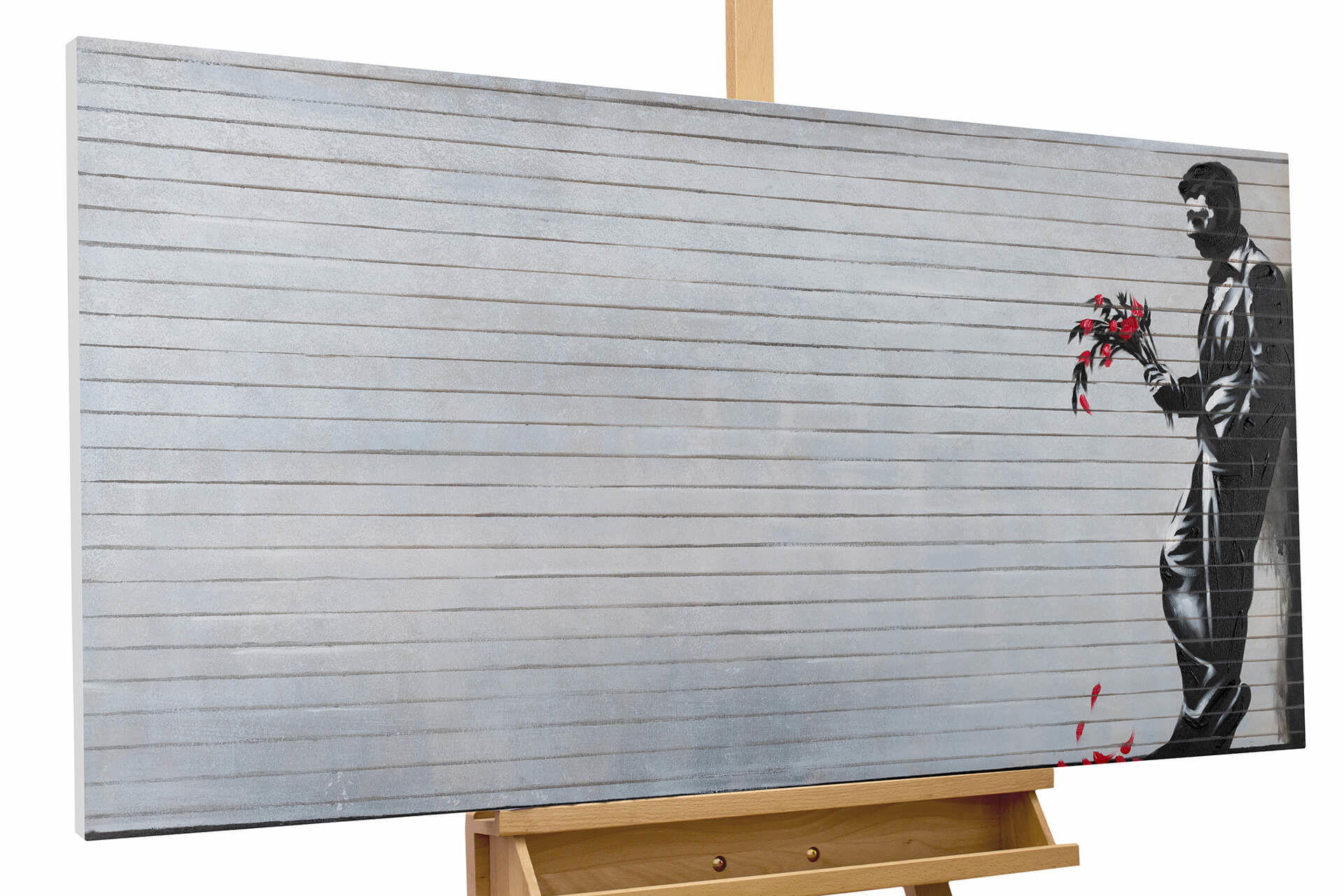ACRYLBILD HANDGEMALT 120/60 cm - Schwarz, Holz/Textil (2/60cm) - KUNSTLOFT