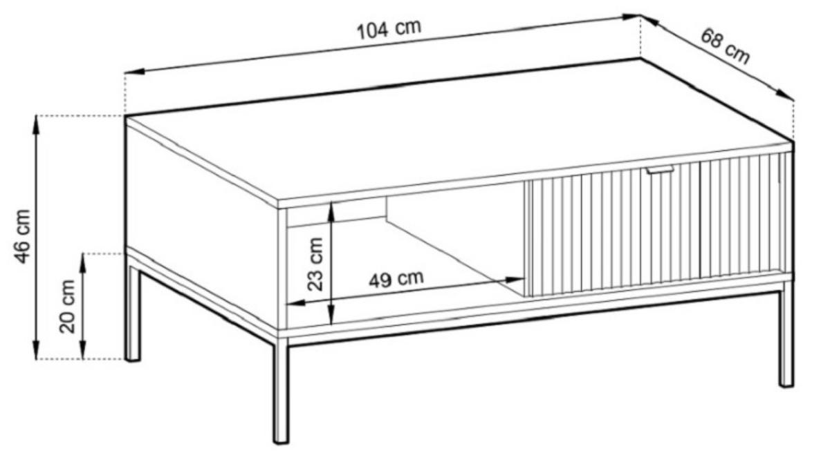 TISCH Schwarz NEW Goldfarben - Schwarz, Holzwerkstoff (68/68/46cm) - Sepro Meble