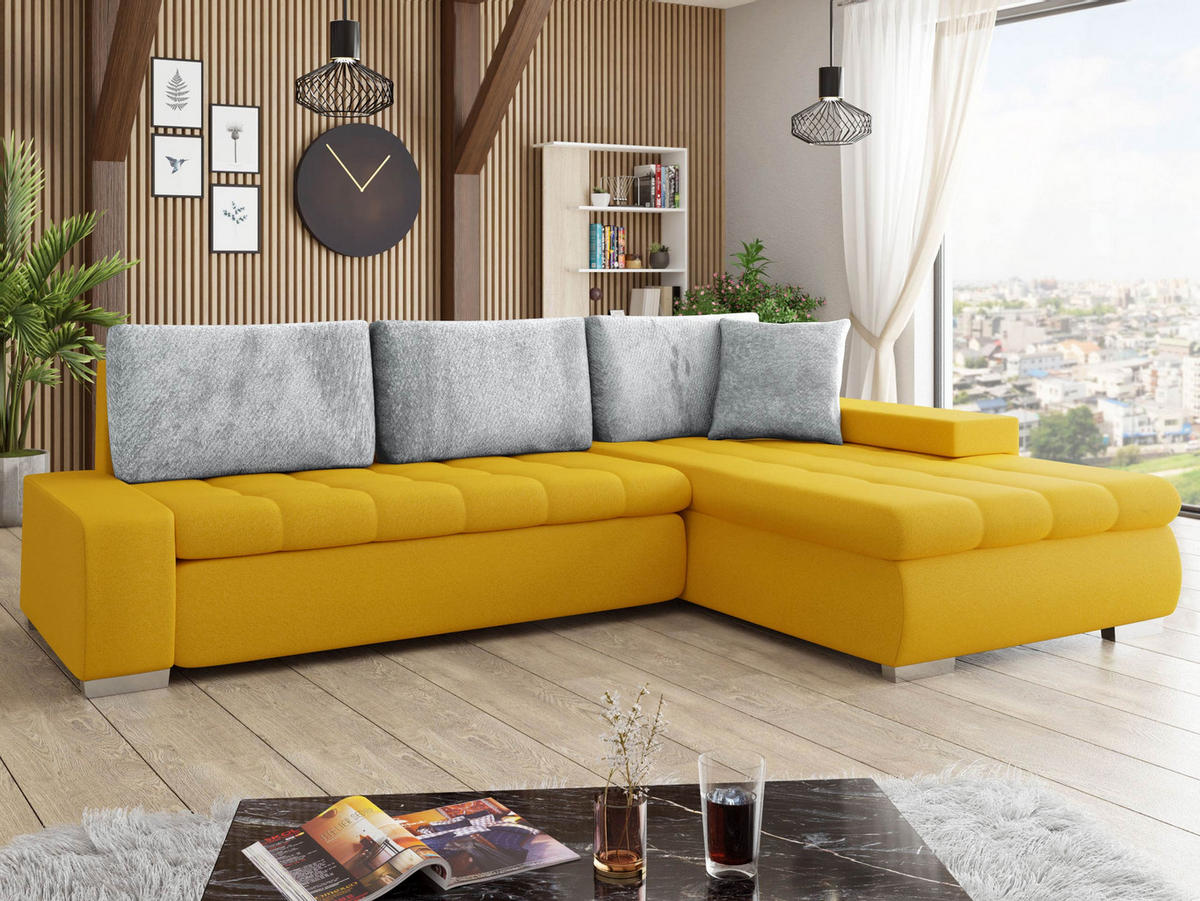 ECKSOFA Orkan Premium - Gelb, Holz/Textil (302/213cm) - MIRJAN24