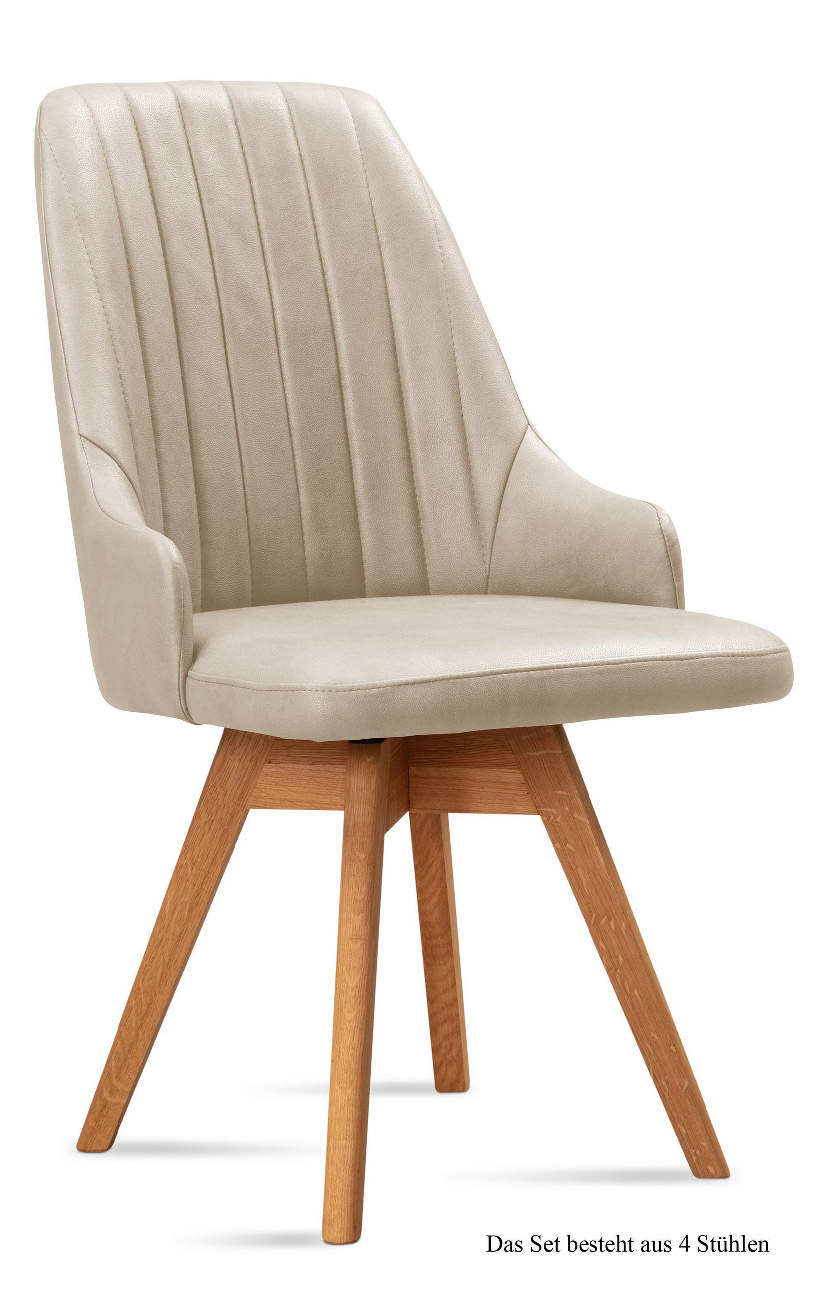 ESSZIMMERSTUHL drehbar (4er-Set) Dotti 52x91x60 Eiche geölt/Natur - Eichefarben/Naturfarben, Kunststoff (60/91/52cm) - 58aufmkessel