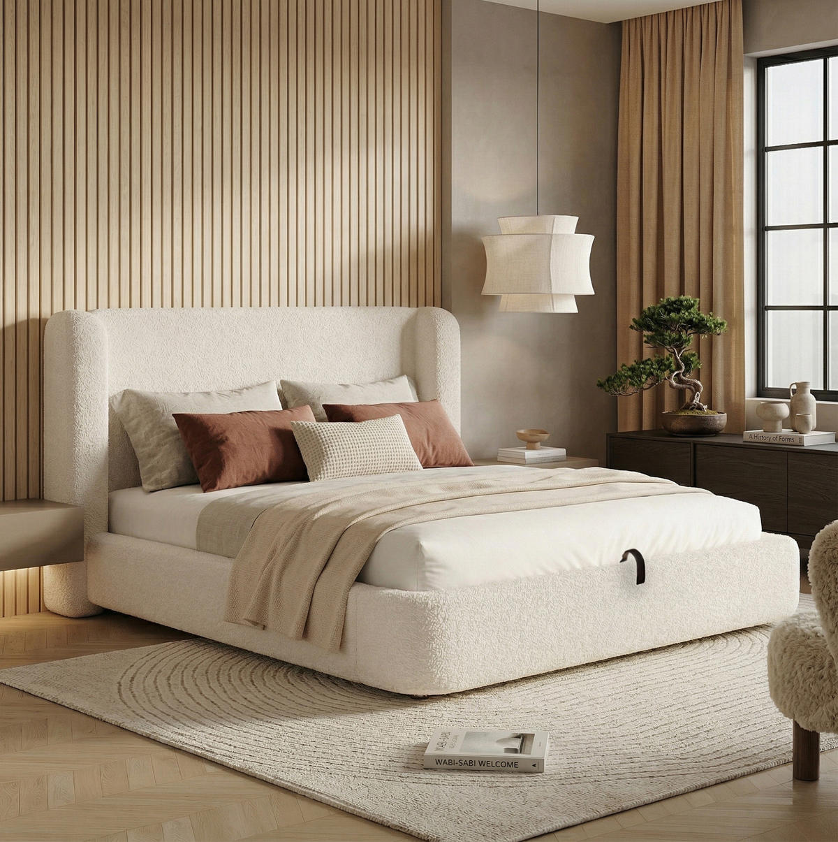 POLSTERBETT 180/200 cm mit Lattenrost, hydraulischem Bettkasten und waschbarem Kopfteilbezug, Beige - Beige, Textil (180/200cm) - Redom