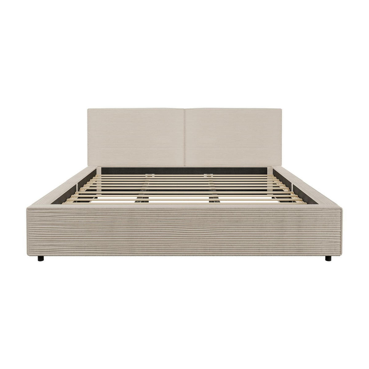 POLSTERBETT Salerno Cord beige 180x200 cm - Beige, Textil (180/200cm) - Juskys