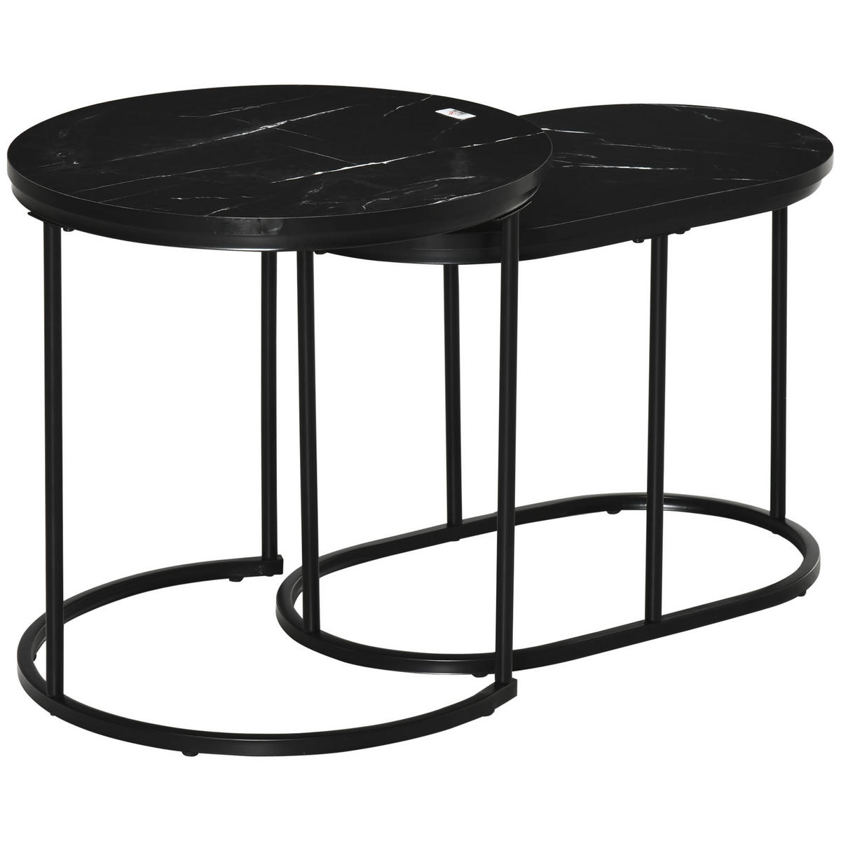 BEISTELLTISCH Schwarz 2 Stück - Schwarz, Kunststoff (50/50/50.5cm) - GiPP