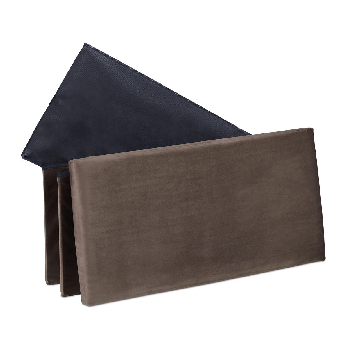 SITZBANK - Braun, Holzwerkstoff/Textil (77/38/39cm) - Relaxdays