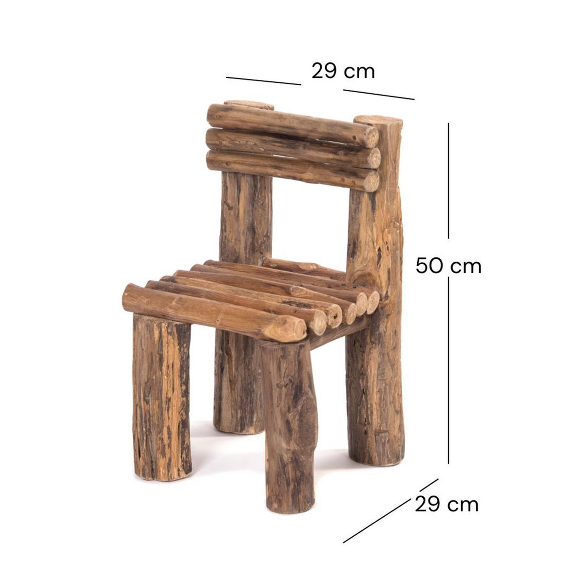 HOCKER Bloom 50 Teakholz naturfarben - Naturfarben, Holz (29/29/50cm) - DESIGN DELIGHTS