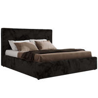 POLSTERBETT CORIVO CLASSIC 180/200 - Schwarz Plüsch - ohne Matratze - Schwarz, Textil (180/200cm) - MKS