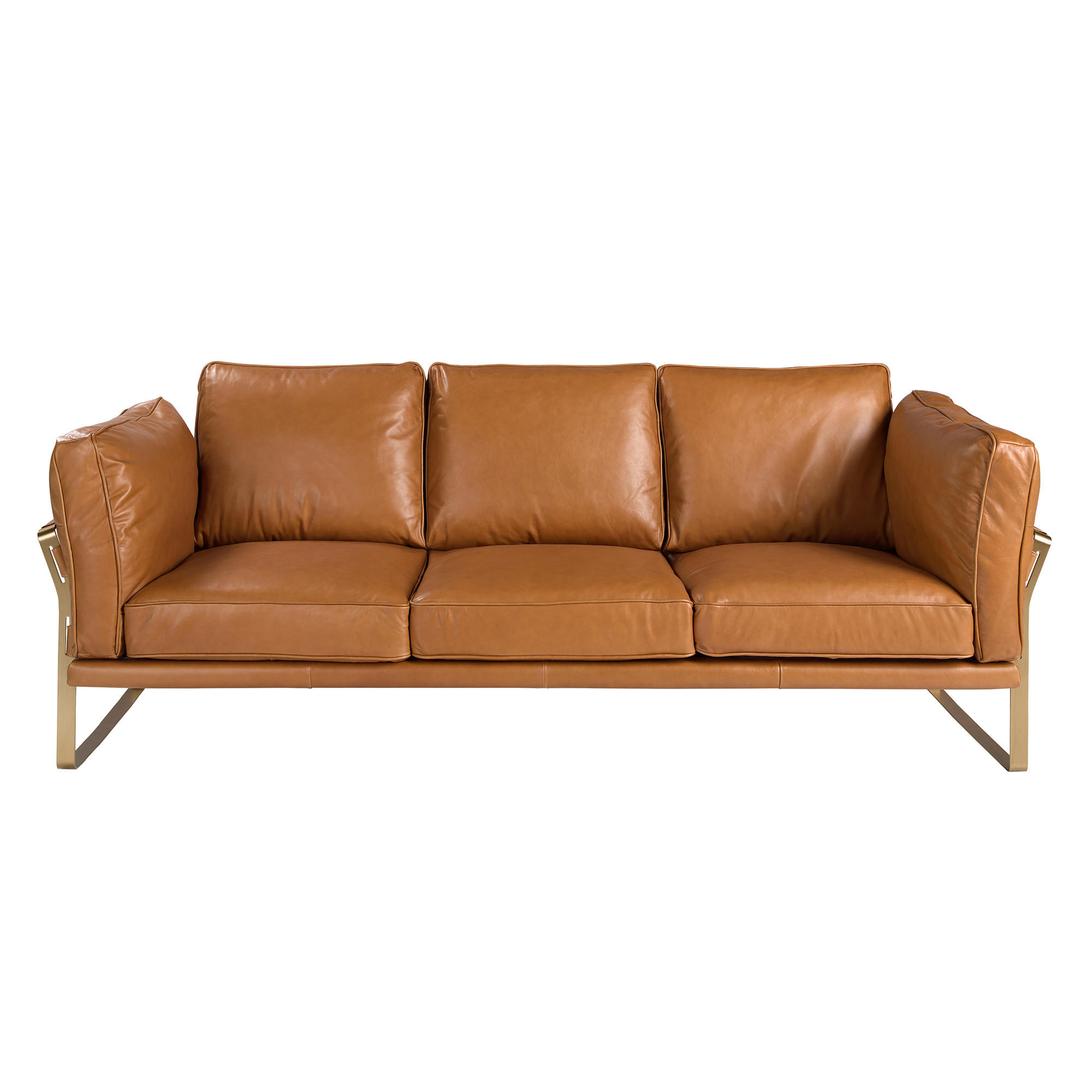 SOFA Klassisch Kamel Gold 222/90/84 - Braun, Leder (222/84/90cm) - ANGEL CERDA
