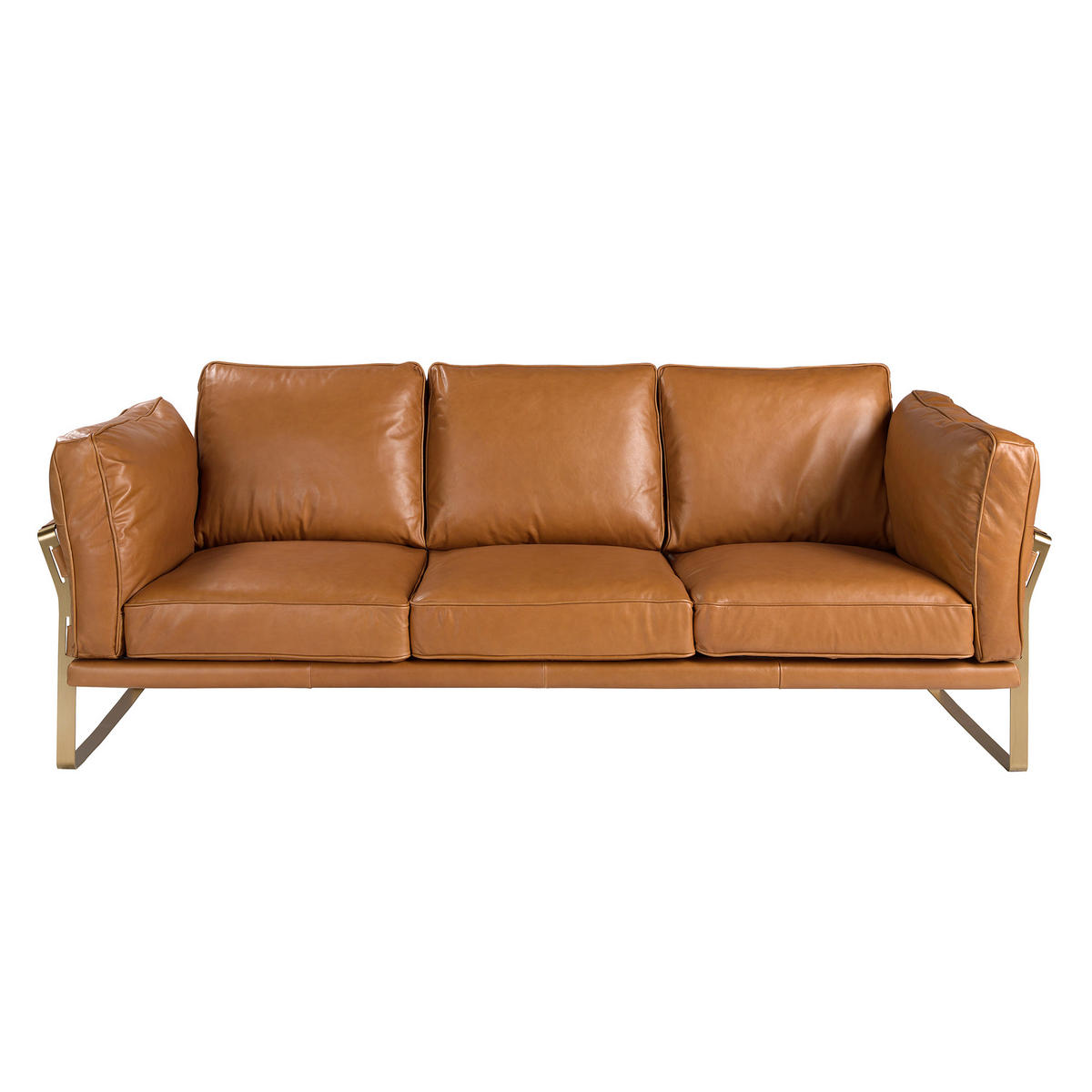 SOFA Klassisch Kamel Gold 222/90/84 - Braun, Leder (222/84/90cm) - ANGEL CERDA