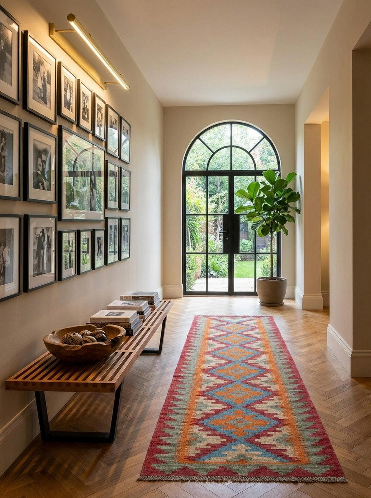 HANDWEBTEPPICH Kelim Gashgai Rot 192/54 cm Schurwolle - Rot, Textil (54/192cm) - Looma