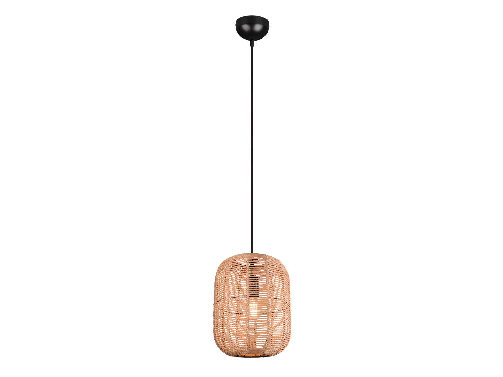 LED-HÄNGELEUCHTE mit Lampenschirm aus Sisal Ø25cm - Naturfarben, Naturmaterialien/Metall (25/25/150cm) - meineWunschleuchte