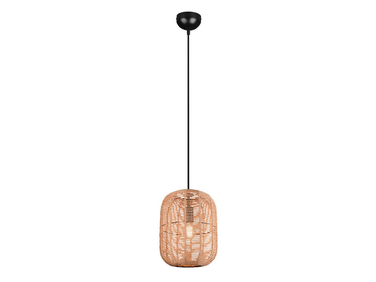 LED-HÄNGELEUCHTE mit Lampenschirm aus Sisal Ø25cm - Naturfarben, Naturmaterialien/Metall (25/25/150cm) - meineWunschleuchte