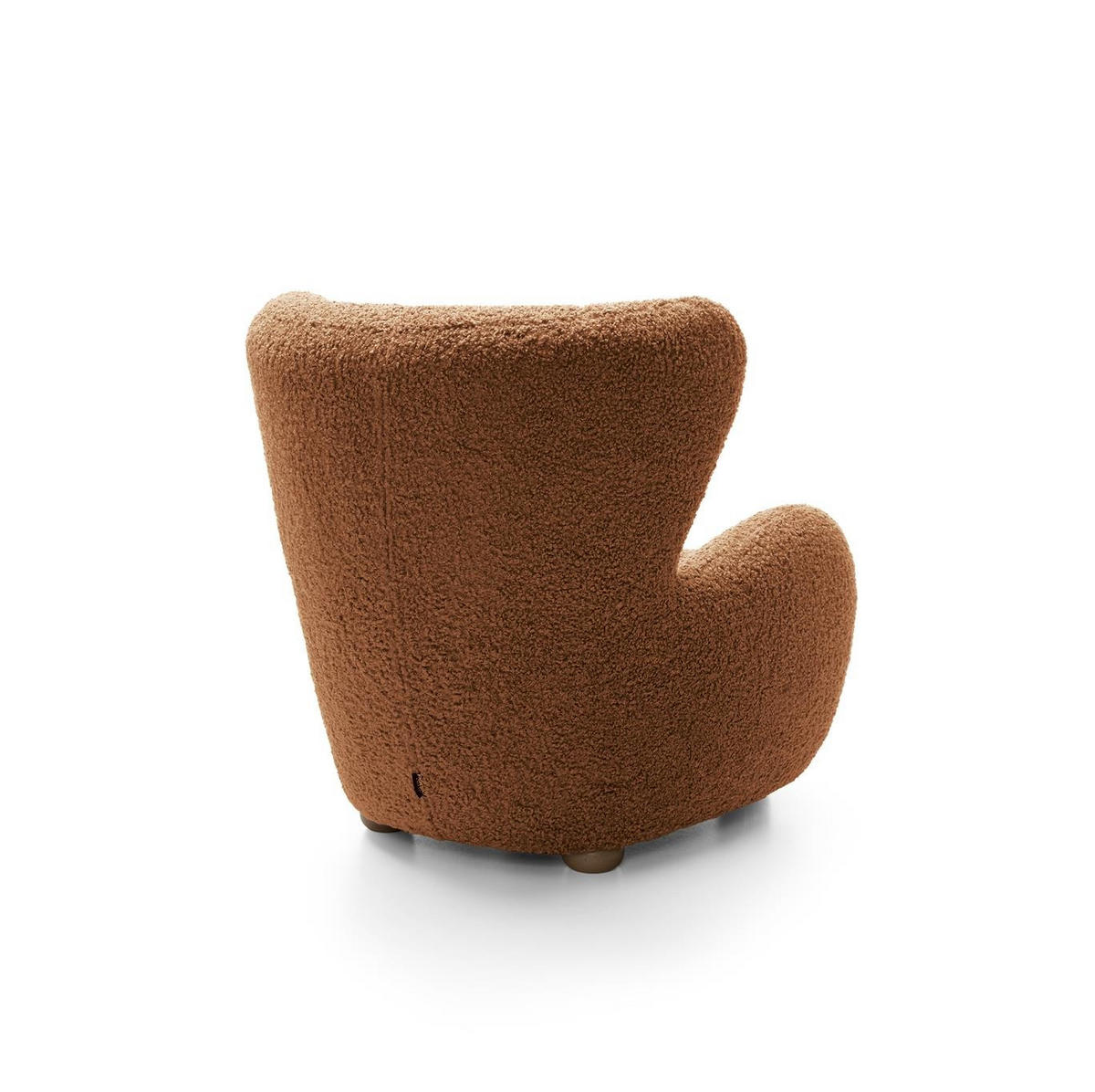 OHRENSESSEL Teddy Rot, Buchenholz Bein, Sessel aus Boucle-Stoff - Buchefarben/Rot, Holzwerkstoff/Textil (88/91/100cm) - Bettso
