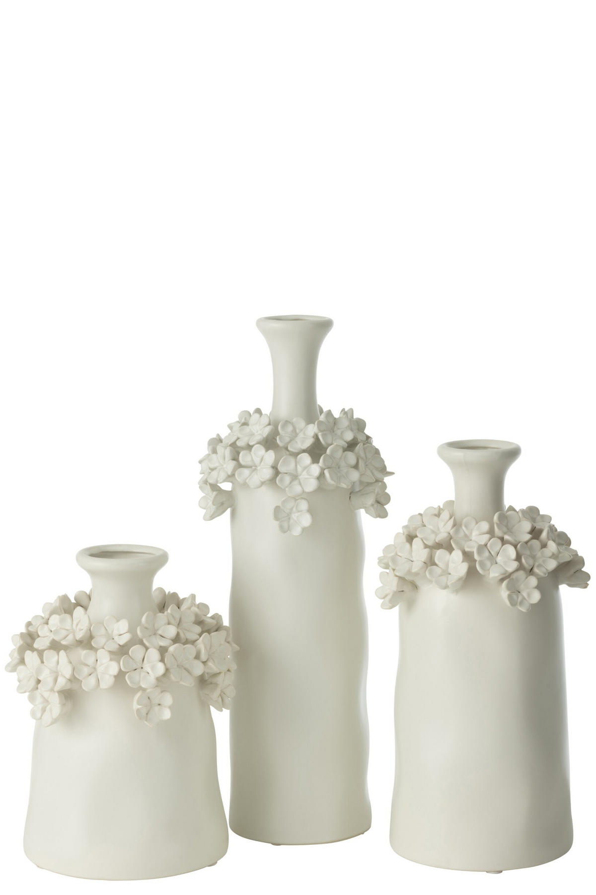 VASE YUCCA - Töpferei - Weiß - L - Ø 15 cm - Weiß, Keramik (40cm) - J-Line