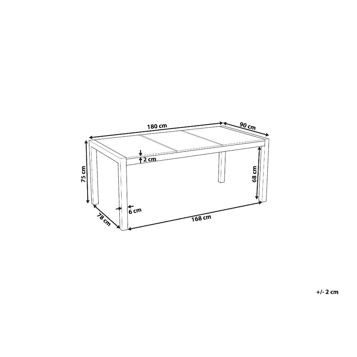 GARTENTISCH Keramik-Glas Granit Optik schwarz 180/90 cm Cosoleto - Silberfarben/Schwarz, Glas (180/90/75cm) - Beliani