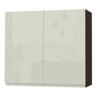 HÄNGESCHRANK Florence W3/80 Lava / RAL 1013 perlweiß HG 80 / 32,5 / 72cm - Dunkelgrau/Weiß Hochglanz, Holz/Holzwerkstoff (80/72/32.5cm) - Feldmann-Wohnen
