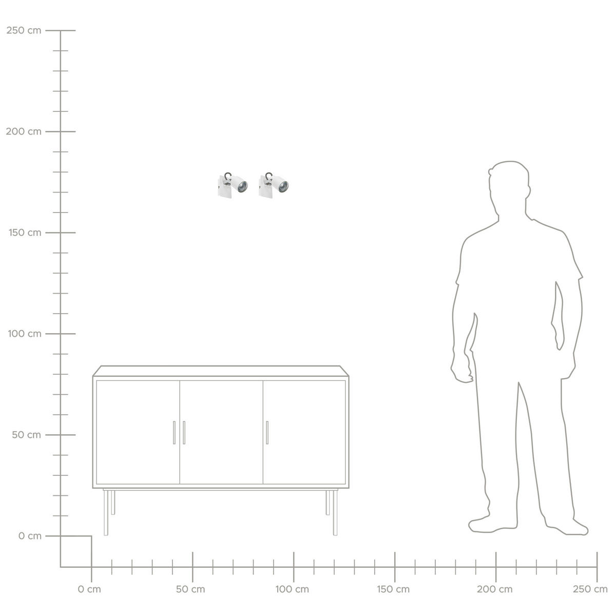WANDLEUCHTE 2er-Set Bonte 5/10/10 cm - Weiß, Metall (10/10/5cm) - Beliani