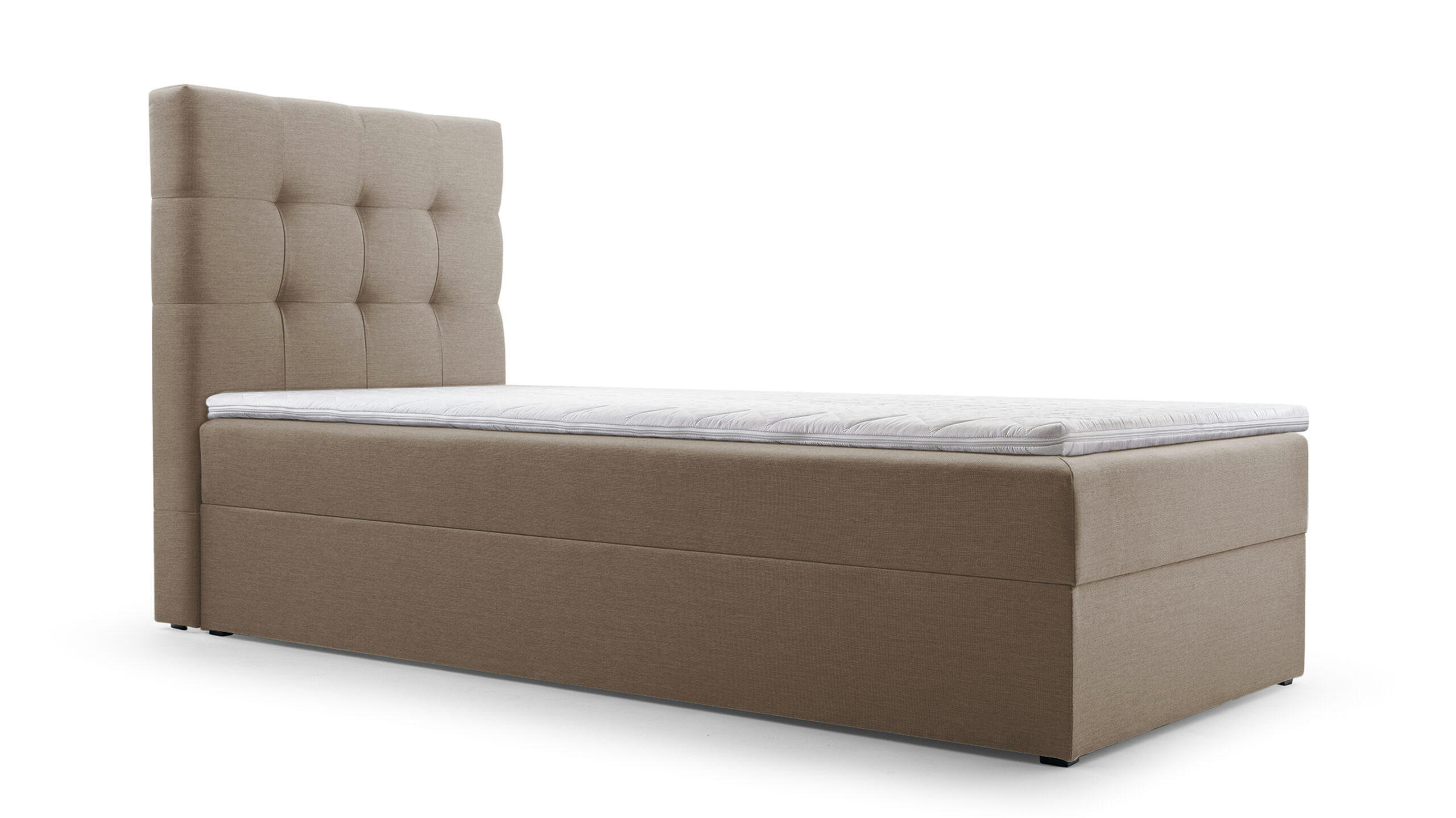 BETT - Boxspringbett 90x200 - 05 Hugo 23 - Cappuccino - Cappuccino, Holz (90/200cm) - Möblo