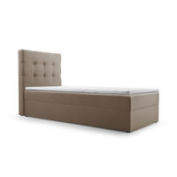 BETT - Boxspringbett 90x200 - 05 Hugo 23 - Cappuccino - Cappuccino, Holz (90/200cm) - Möblo