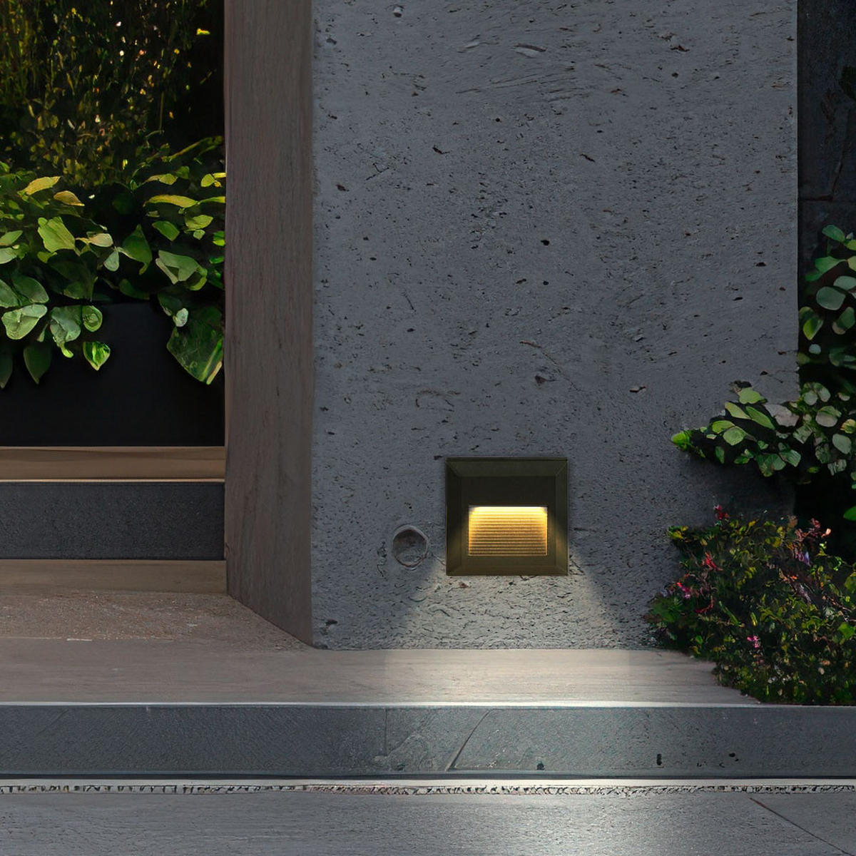 LED WANDLEUCHTE Quadrat Schwarz - Schwarz, Kunststoff (12.4/2.7/12.4cm)