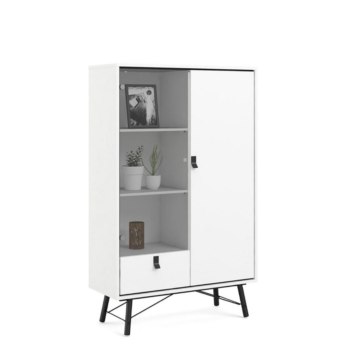 VITRINE Rye Weiß 102/40/162 cm - Weiß, Holzwerkstoff (102/162/40cm) - ebuy24