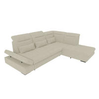 ECKSOFA Toscana Strukturstoff inkl. Schlaffunktion - Hellgrau, Textil (279/227cm) - 99rooms