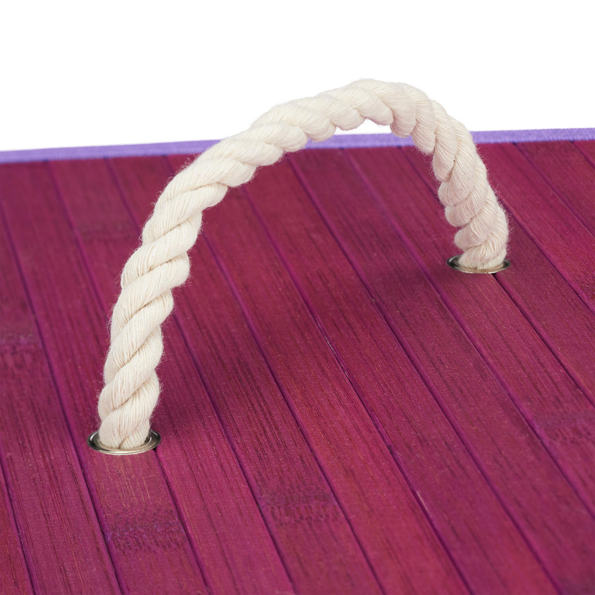 ECKWÄSCHEKORB - Lila, Holz/Textil (49.5/65/37cm) - Relaxdays