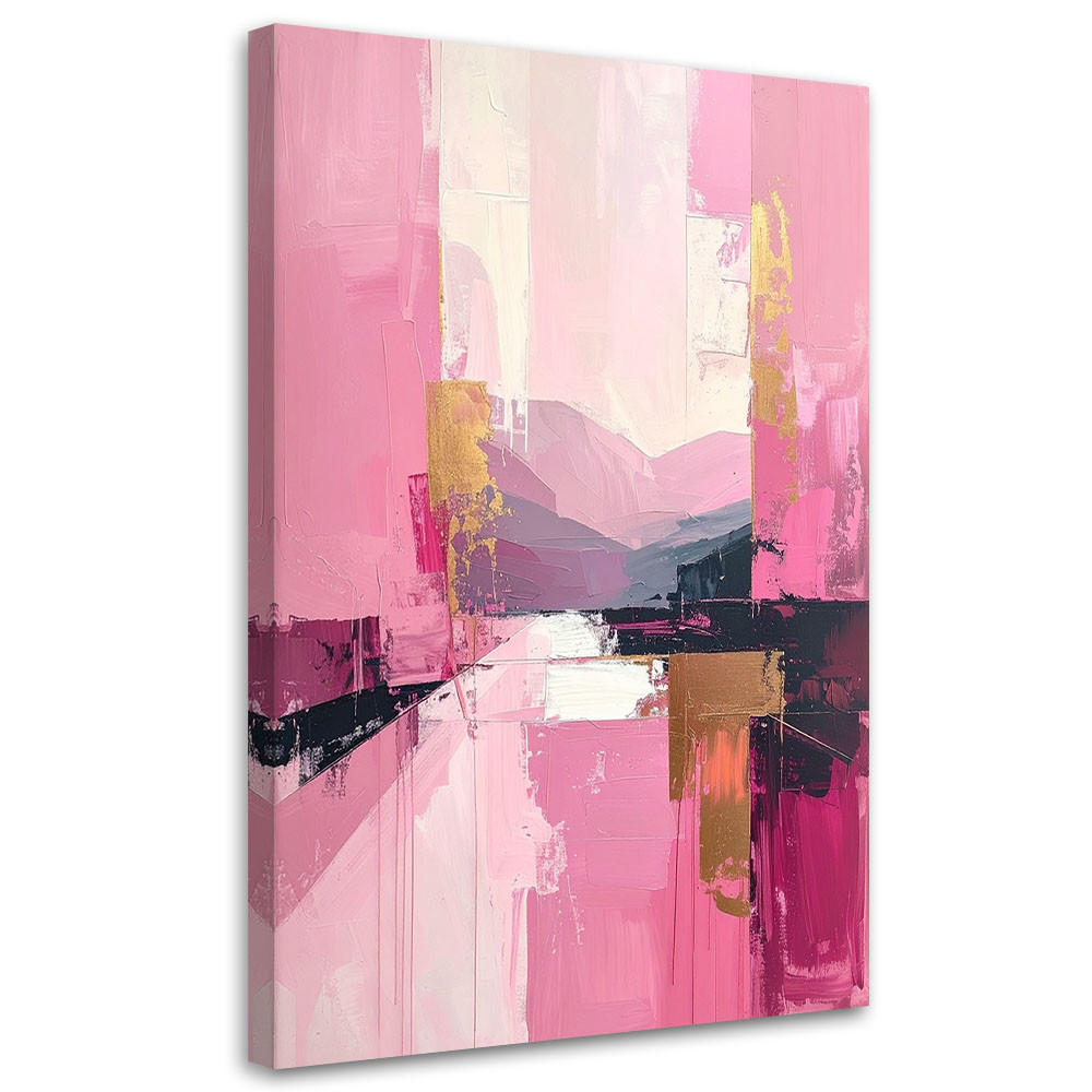 BILD auf Leinwand, Moderne Abstraktion in Rosa - Rosa, Textil (60/90cm) - Feeby