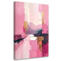 BILD auf Leinwand, Moderne Abstraktion in Rosa - Rosa, Textil (60/90cm) - Feeby