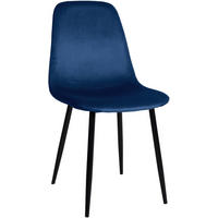ESSZIMMERSTUHL MOVI Blau Samt Metall 88x44x51 cm - Blau, Metall (44/88/51cm) - DELUKE